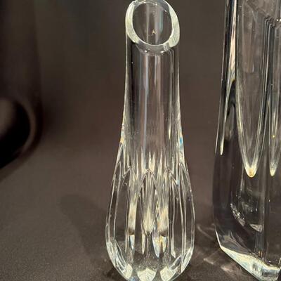 Lot of 2 Baccarat Crystal Glass Vases