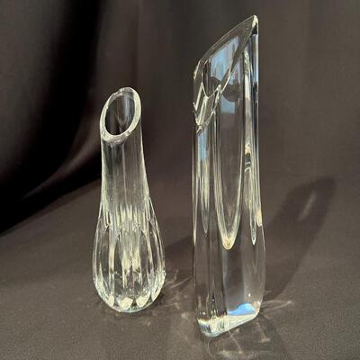 Lot of 2 Baccarat Crystal Glass Vases