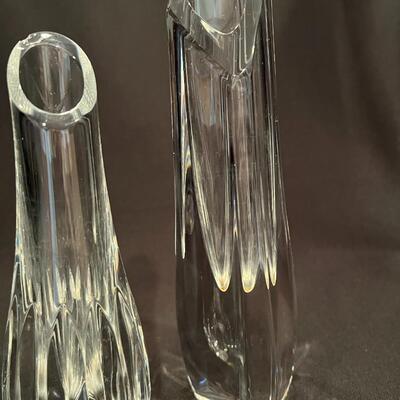 Lot of 2 Baccarat Crystal Glass Vases