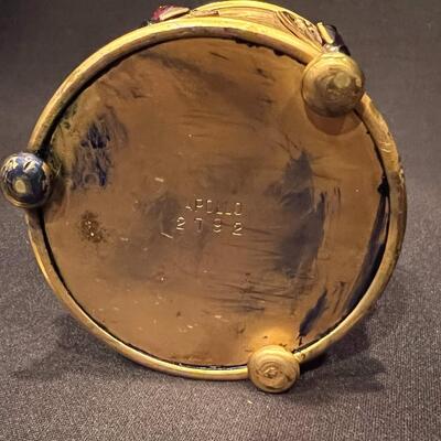 Art Deco Apollo Gilt Metal and Jeweled Lidded Container