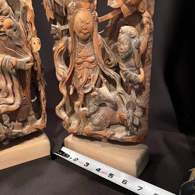 Antique Chinese Carved Wood on Stands
