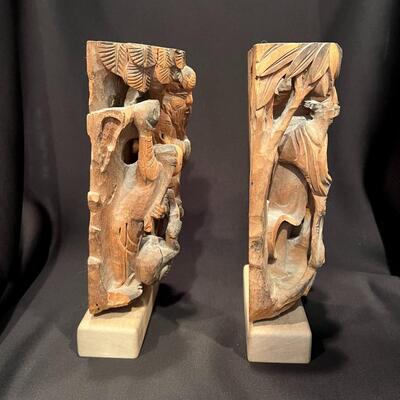 Antique Chinese Carved Wood on Stands
