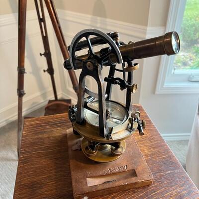 Antique E.G. Soltmann Inc. New York Buff & Buff Mfg. Co. Boston Engineering Surveyor's Level Tripod
