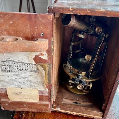 Antique E.G. Soltmann Inc. New York Buff & Buff Mfg. Co. Boston Engineering Surveyor's Level Tripod