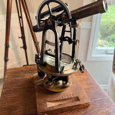 Antique E.G. Soltmann Inc. New York Buff & Buff Mfg. Co. Boston Engineering Surveyor's Level Tripod