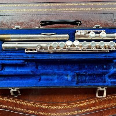Antique W.T. Armstrong Silver Plated Flute in Original Case