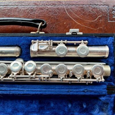 Antique W.T. Armstrong Silver Plated Flute in Original Case