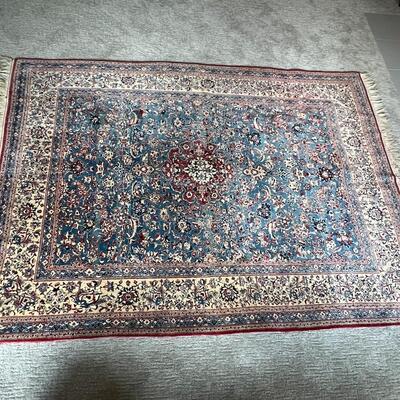 Authentic Hand Knotted Nain Tabas Persian Rug of Wool and Silk