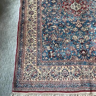 Authentic Hand Knotted Nain Tabas Persian Rug of Wool and Silk