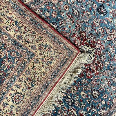 Authentic Hand Knotted Nain Tabas Persian Rug of Wool and Silk