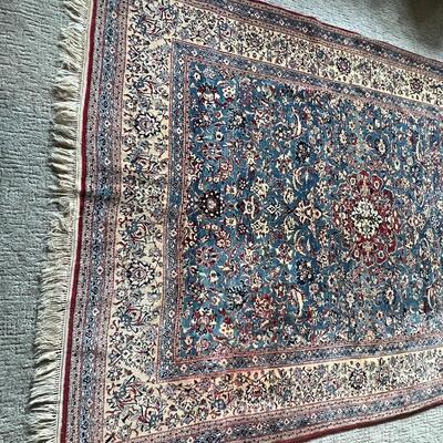 Authentic Hand Knotted Nain Tabas Persian Rug of Wool and Silk