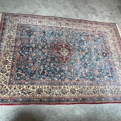 Authentic Hand Knotted Nain Tabas Persian Rug of Wool and Silk