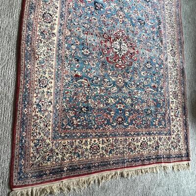 Authentic Hand Knotted Nain Tabas Persian Rug of Wool and Silk