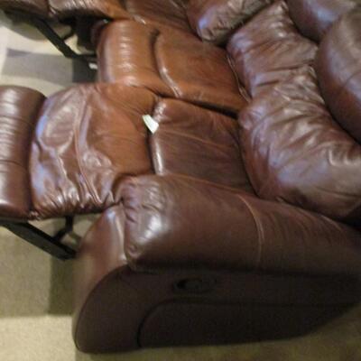 Double Recliner Leather Sofa