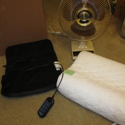 Oscillating Fan & Serta Pillow & Massager