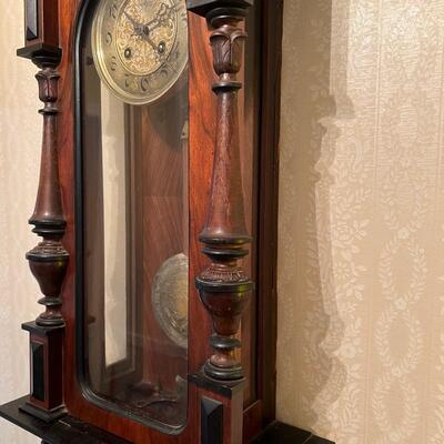 Antique ~ German R-A Style ~ Pendulum Chiming Wall Clock ~ *See Details