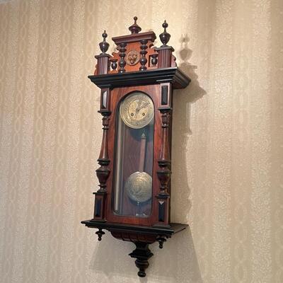 Antique ~ German R-A Style ~ Pendulum Chiming Wall Clock ~ *See Details
