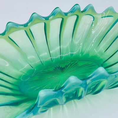 Fostoria Blue & Green Vase/Dish/Bowl