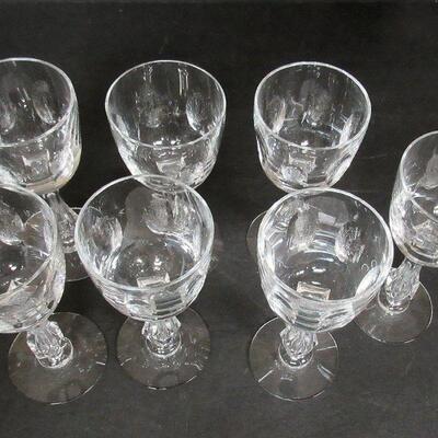 Vintage Tiffin Palias Versailles Set of 7 Vintage Matching Etched Tall Wines, 6 3/4" Tall