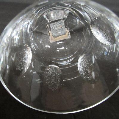 Vintage Tiffin Palias Versailles Set of 7 Vintage Matching Etched Tall Wines, 6 3/4" Tall