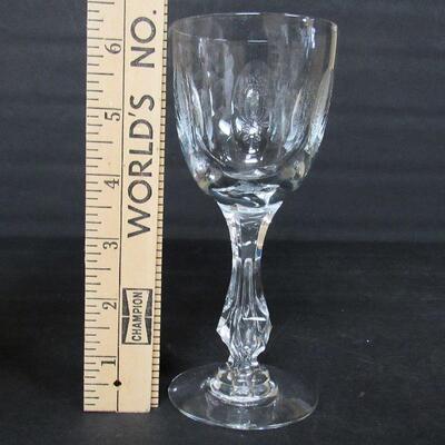 Vintage Tiffin Palias Versailles Set of 7 Vintage Matching Etched Tall Wines, 6 3/4" Tall