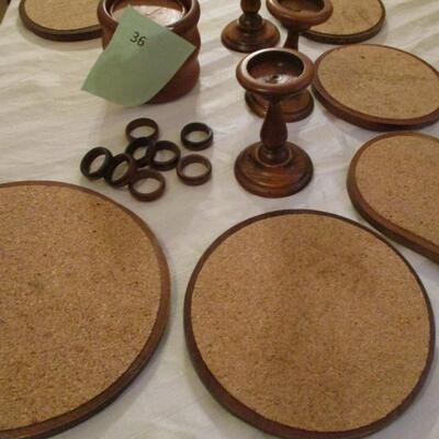 Coasters, candle holders, napkin rings, trivets