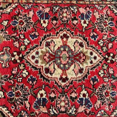 Small Hand Loomed Red Oriental Area Rug 25 X 33