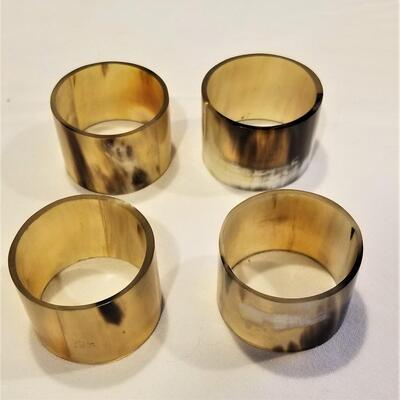 Lot #20  Nice Set of Four Natural HORN Napkin Rings