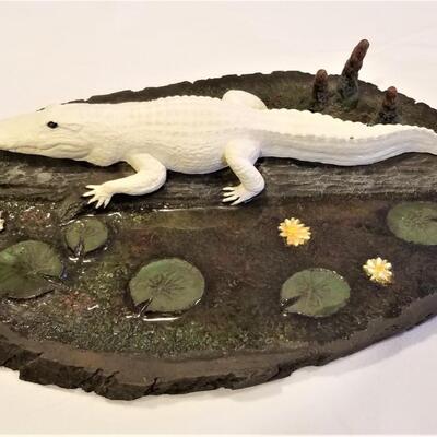 Lot #21  Limited Edition White Alligator Sculpture - 402/800 - Louisiana Land & Exploration