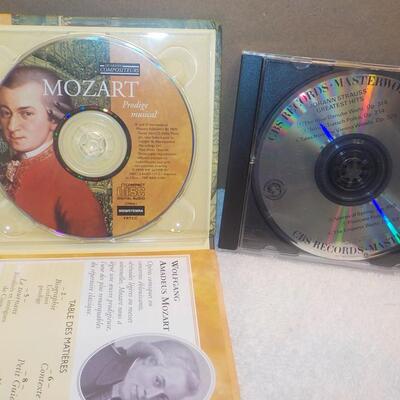 Johann Strauss and Wolfgang Mozart CD's with dozens of great hits.