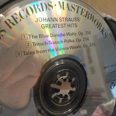 Johann Strauss and Wolfgang Mozart CD's with dozens of great hits.