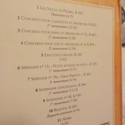 Johann Strauss and Wolfgang Mozart CD's with dozens of great hits.