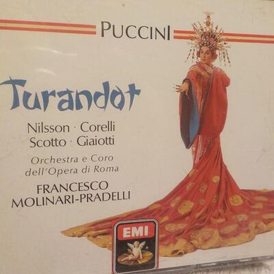 Puccini in Turandot, Nilsson Scotto, Corelli, Opera Acts 1,2,3, on CD.