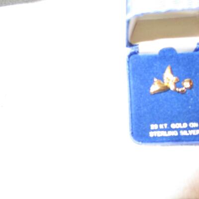 24kt Gold on Silver Angel Pin