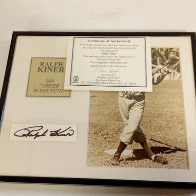 LOT 55     RALPH KINER PICTURE AND AUTOGRAPH