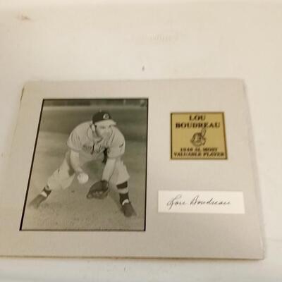 LOT 58   FRAMED PHOTO AND AUTOGRAPH OF LOU BOUDREAU
