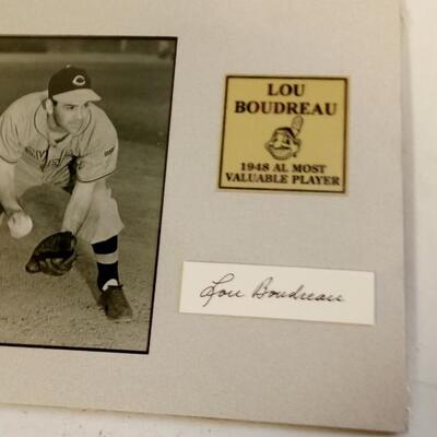 LOT 58   FRAMED PHOTO AND AUTOGRAPH OF LOU BOUDREAU
