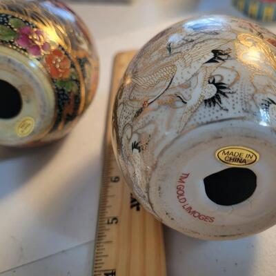 2 ceramic eggs Oriental theme