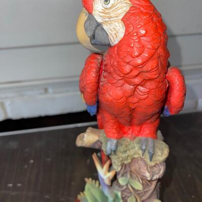 Lot 37 Porcelain Macaw Figurine Wood Base 14
