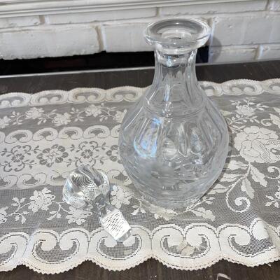 Lot 45 Bohemia Cobalt Blue Crystal Bowl Cut Glass + Clear Decanter