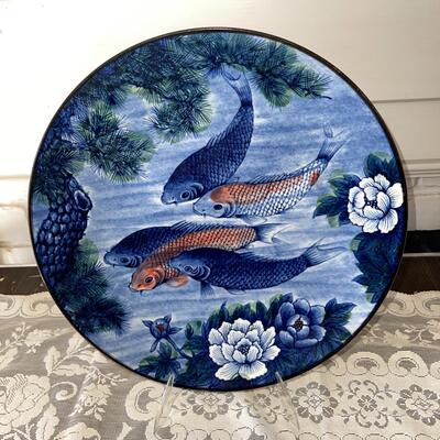 Lot 49 Decorative Asian Design Plates Fish Flowers