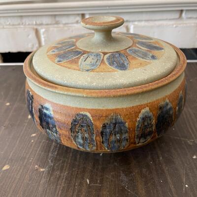 Lot 52 Vintage Studio Pottery Covered Casserole Artist Signed