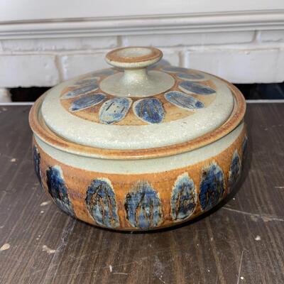 Lot 52 Vintage Studio Pottery Covered Casserole Artist Signed