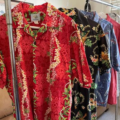 Lot 56 Lot 6 Cotton Blend Hawaiian Shirt Iconic Prints Size Large