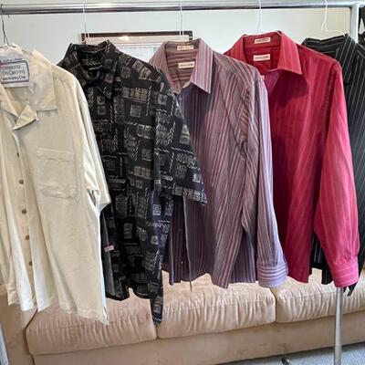 Lot 62 Group 5 Shirts Pierre Cardin Short & Long Sleeve Size Large