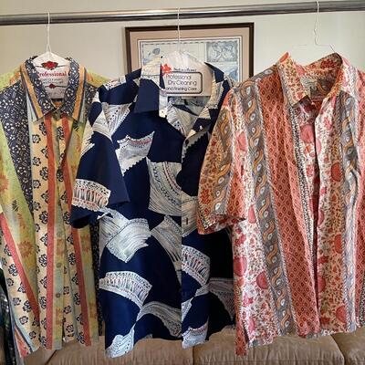 Lot 63 Group 3 Tori Richards Short Sleeve Hawaiian CampShirts Size Large