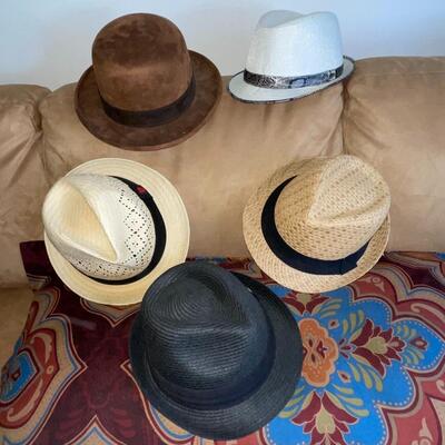 Lot 71 Collection 5 Mens Hats 4 Straw 1 Suede