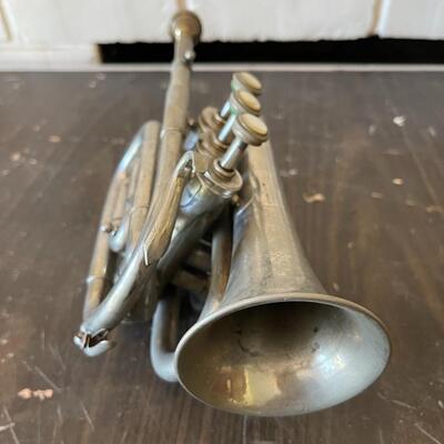 Lot 81 Vintage Pocket Trumpet No Case Mother Pearl Keys