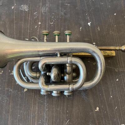 Lot 81 Vintage Pocket Trumpet No Case Mother Pearl Keys