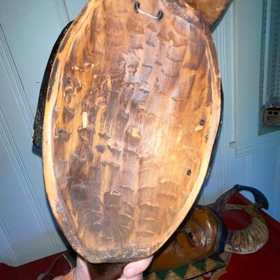 Lot 84 Frown Face African Mask w/ Head Dress 30"
